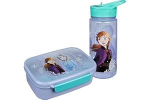 Scooli- Disney Set Snack Box&Drinking Bottle, Color Turquesa, Frozen (Undercover GmbH FRVX9864)
