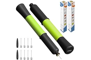 Football Pump with Needle Storage, Fenxyo Ball Pump with 5/10 Needles & Extendable Cable, Hand Pump for Balls, Ball Air Pump for Football, Basketball, Soccer, Volleyball - Great for All Exercise Balls