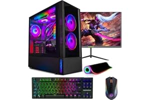 ‎GAMEMACHINES GameMachines Element Komplett Set - Gaming PC - Wasserkühlung - AMD Ryzen 7 5700X - GeForce RTX 4070-1TB SSD - 32GB RGB DDR4 - WiFi - Tastatur - Maus - Mauspad - 24 Zoll 165Hz Monitor - Win 11