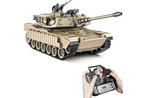 Supdex Carro Armato Telecomandato 1/18, 2.4GHz Telecomando Giocattolo Tanque USA M1A2, Radiocomandato Carro Armato Militare, Con Suoni e Luci, Veicolo Militare RC per Adulti e Bambini che Spara BBS