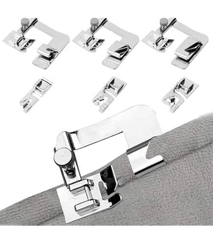 Thapncow Machine à Coudre à Pied Ourlet 5 Pièces, Pied Ourlet, Convient à Diverses Machines à Coudre, Pied De Biche Universel Machine A Coudre Pour Ourlet,(6/7/8/9/10 Mm