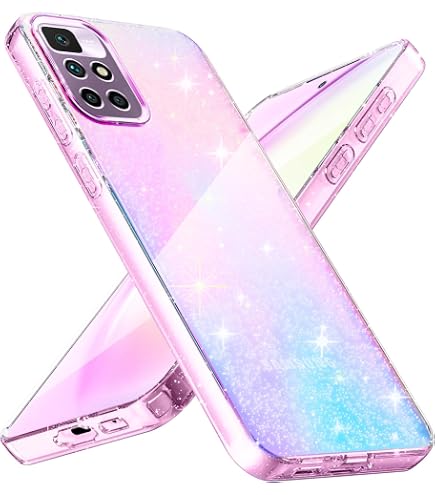 Süße Handyhülle Für Xiaomi Redmi 10/2022 – Mit Love-Herz-Muster, Stoßfest, Inklusive Kette, Beige