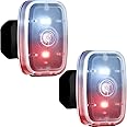LED Safety Light, 2 PCS USB Rechargeable Running Lights High Visibility Safe LED Light with 5 Lighting Modes, Clip-on Strobe Light for Cycling Running Hiking Walking at Night, Black