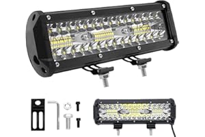 Timisea 9in LED Work Light Pods - 12V/24V Driving/Off-Road Spot/Flood Combo Beam - Boat Lamp, SUV/UVT/Pickup Tractor Light Bar