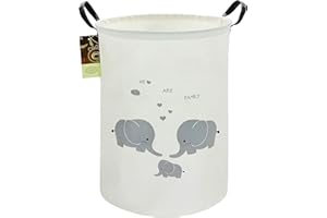 HUNRUNG Canasta de lavandería gran tela de lona canasta de almacenamiento ligero organizador de juguetes ropa sucia plegable impermeable dormitorio universitario dormitorio(Familia de tres elefantes)