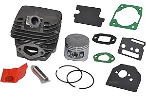 PERFEKTGARTEN Juego de pistón y cilindro de 45 mm compatible con motosierra Scheppach CSP5300, CSP5300SE, CSP53-40