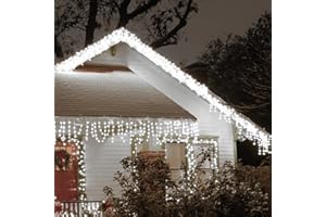 Zorela Luci Natale Esterno Cascata 10M 400 LED Tenda Luminosa Esterno Natale Prolungabile Luci di Natale Cascata di Stalattiti con 8 Modalità Impermeabile per Balcone, Tetto, Giardino
