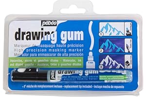 PEBEO Pébéo - Pennarello Drawing Gum punta 4 mm - Pennarello Drawing Gum - Gomma liquida per mascherature acquerello - 4 mm