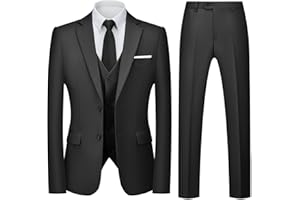 Autsel Trajes para Hombre Slim Fit de 3 Piezas Vestido de Novia Elegantes Suits Negocio Boda Blazer Chalecos Pantalones
