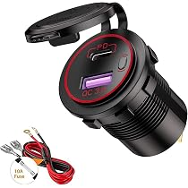 Prise Allume-Cigare Double USB-C Et QC3.0 36W Avec Voltmètre LED - 2 Pièces - Pour Voiture, Bateau, Moto 12V/24V - 2