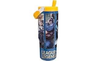 Pyramid International League of Legends 30oz/850ml Pitcher with Straw and Lid, Double-Walled Stainless Steel Body, Keeps Your Drink Cool, Screw Lid with PE Straw, BPA-Free, One Size