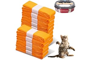 MUCEK 12 Stück Katzenstreu Nachfüllpackung, Nachfüllfolienringe Nachfüllbeutel kompatibel Nachfüllkasse für Litter Genie XL & LitterLocker Fashion & LitterLocker & LitterLocker II, Ohne Kartusche (Orange)