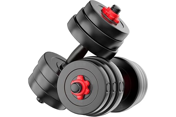 Kore 20 KG PVC-DM COMBO16 (3Kg X 4 Plates + 2Kg X 4 Plates) Home Gym Dumbbells Kit, Black