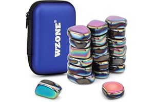 Wzone Hematite Magnets 20 Pieces Colorful Irregular Stone Magnets Fridge Magnets for Home, Kitchen, Office and Magnetic Chess Game