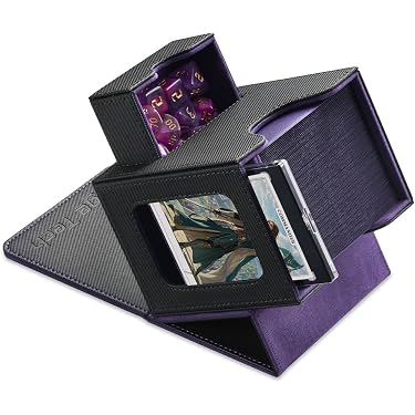 Boîte De Rangement Pour Cartes – Capacité 3200 Cartes – 10 Séparateurs – Fermeture Magnétique – Cuir Synthétique