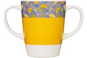 Rosa Lifestyle Tasse en mélamine à deux poignées – Légère 126 g, capacité de 400 ml – Aide à la mobilité quotidienne pour les personnes âgées, la démence, les tremblements, l'arthrite et la faible