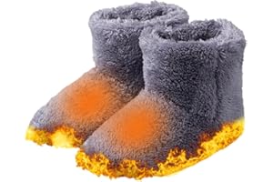 MIKIULY Chaussons Chauffants, Chauffe-Pieds électrique Chauffant, électriques Chaussures Chauffantes USB pour l'hiver, Chaussons Chauffants en Peluche, Pantoufles Chauffantes, pour Hiver Famille Bureau