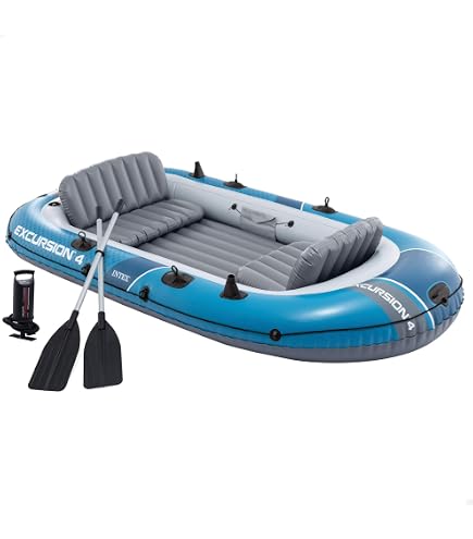 Bateau Gonflable Intex Mariner 3 Pro – 3 Personnes, 300 Kg, Vinyle 3 Couches, Pompe Manuelle Et Rames Incluses, Dimensions 297 X 127 X 46 Cm, Certifié GS NMMA