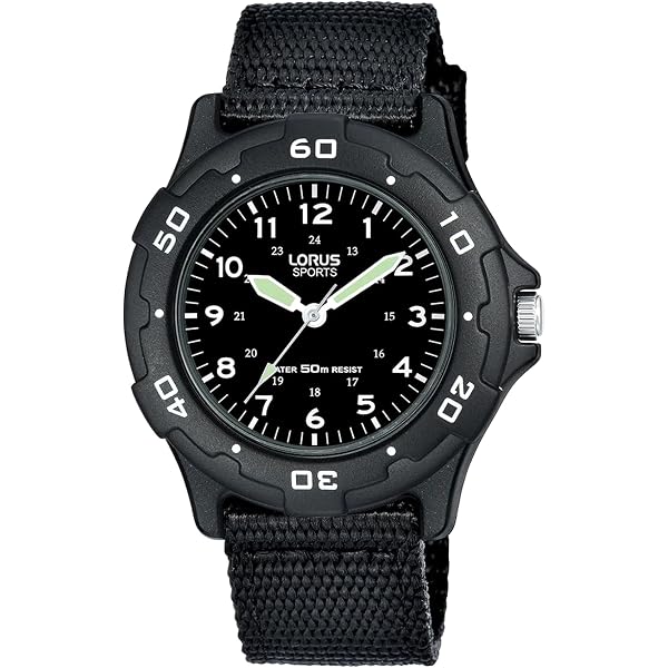Orologio Lorus Analogico Al Quarzo Per Ragazzi, Cinturino In Silicone Nero, Quadrante Luminoso, Impermeabile 10 Bar, Diametro 29.5 Mm
