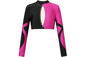 winying Fille Crop Top Ado Gymnastique Sport Yoga Ballet T-Shirt Haut Court Danse Classique Tank Top Danse Rue Hip-hop Vetement Casual Gym Streetwear