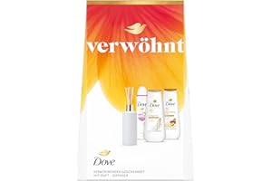 ‎DOVE Dove Geschenkset "Verwöhnt" mit 2x Duschcreme, Deodorant Spray und mit Duft-Diffuser 225 ml + 225 ml + 150 ml