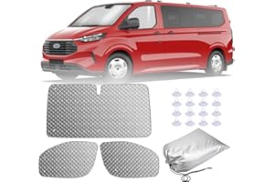 MaxAwe 3Pcs Internal Thermal Blind Set for Ford Transit Custom Luxury Sunshade Cover Kit with Window Screen, Summer UV Sun Blind & Winter Insulation for Ford Campervans & Motorhomes