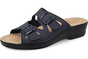 Fly Flot Barbariga, Ciabatte Donna in Microfibra, Traspiranti, con Doppia Fibbia Regolabile, Sottopiede in Pelle, Sandali