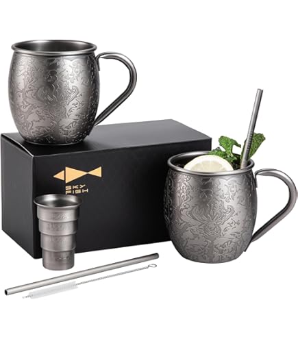 Bicchiere Moscow Mule In Acciaio Inox Placcato Rame - Tazza Da Cocktail Da 500ml Per Mojito E Drink Freddi - Foto 3