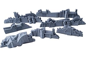3D Vikings 7-teiliges Baracken-Hindernis-Set: Industriestil-Szenario für Tabletop-Rollenspiele und Wargame-Gelände für 28mm Miniaturen