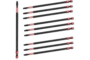 GEINXURN 10 Stück T25 Schlagfester Schrauberbitsatz 150mm Länge Stark Magnetisch #25 Torx Schrauber bit 1/4 zoll Sechskantschaft Antriebsbits, S2 Legierter Stahl T25 Schraubendreher Bits Set