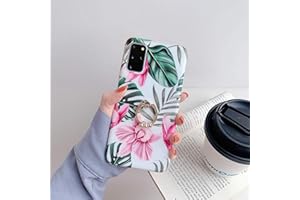URFEDA Cover con Ring Compatibile con Galaxy S20 Plus Custodia con 360 Gradi Anello Rotante Cover Custodia Disegno Floreale Silicone TPU Kickstand Cover Glitters Antiurto Morbido Cover Cartamo
