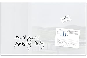 ‎SIGEL SIGEL GL131 Premium Glas-Magnettafel 78 x 48 cm super-weiß hochglänzend, SGS geprüft, einfache Montage, incl. 3 starke Magnete, für Büro, Schule & Wohnung, Artverum