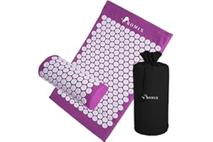 ROMIX Acupressure Mat and Pillow Set, Acupuncture Mat for Back, Neck, Feet Pain Relief Muscle Relaxation Stress Reduction Wellness Therapy, Spike Massage Mattress with Carry Bag for Men Women