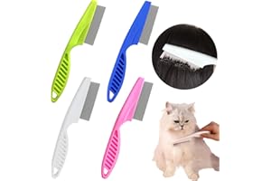 KASESSS 4 Stück Läusekamm Nissenkamm aus Edelstahl, Professioneller Nissenkamm Extra Fein Kinder Wiederverwendbar Lice Comb Zum Entfernen von Läusenissen Schuppen für Kinder Erwachsene und Haustier