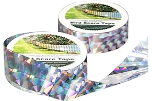 OFFO Bird Reflective Tape, 200m Pigeon Deterrent Dual Sided Scare Tape for Gardens and Roofs