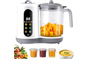 VIHBRAI Baby Food Maker, Multifunctional Baby Food Processor Blender One Step Steamer Chopper Puree Maker with Touch Screen Preset Modes 4 Menu, Detachable, Auto Cooking and Grinding, Self Clean, BPA-Free