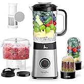 Sangcon Blenders for Kitchen and Food Processor Combo, 5 in 1 Jug Blender for Shakes and Smoothies,3 Speed Control with Pulse