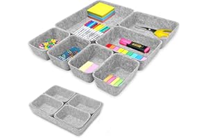 Lohofrnny Filcowy organizer do szuflad, zestaw z filcu, nadające się do prania, 7 sztuk organizerów do szuflad, organizer do biura, do salonu, do systemu porządkowania (ciemnoszary)
