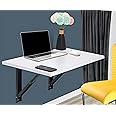 CATIVE Wall Mounted Table Folding Shelf/Study Table/Work Table/Laptop Table/Large Wall Mounting Wall Mounted With Heavy Duty Powder Coated Steel Collapsible Shelf Table Bracket, 10 Centimeters