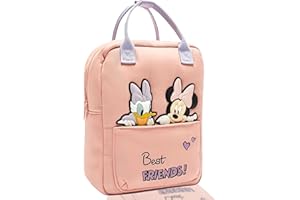 yumcute Minnie Children's Backpack Girl Kindergarten Backpack, Minnie Sac à dos, Mini Square Backpack, Sac à dos pour Enfants avec Sangle de Poitrine