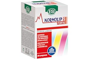 ESI - Normolip 5 Forte, Integratore Alimentare con Berberis, Contribuisce ai Normali Livelli di Colesterolo e Trigliceridi e alla Funzionalità Cardiovascolare, Senza Glutine, 60 Compresse