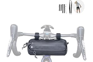 Lumiere & Co. Borsa da Manubrio per Bici Borsa Piccola da Manubrio per Bicicletta Pratiche Borse da Bici Anteriori per riporre Il Manubrio (Medium, Black)