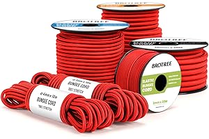 Brotree Tendeur Élastique Corde Elastique 10mm x 10m pour Bâche Tente - Rouge