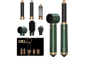 5 in 1 Hair Styler OKWRAP Airbrush 5 in 1 Airstyler Multi-Blow Dryer Brush Set with Curl, Straighten, Wavy, Smooth, Magic Styler for All Hair Types and Lengths
