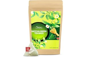 TeeLux Matcha Green Tea Bags 100 Count, Zero Calories, Blended Premium Japanese Matcha and Sencha Green Tea, Caffeinated, Classic Flavor