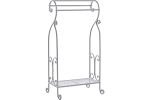 BELIANI Porta asciugamani da bagno a 3 binari stile vintage grigio