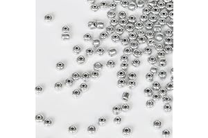 Tibaoffy Argento Perline Dimensione 6/0 Perle di Vetro del Seme dei Mestieri 4 mm per la Fabbricazione dei Gioielli (Totale Circa 100g Circa 1200 Grani‌)