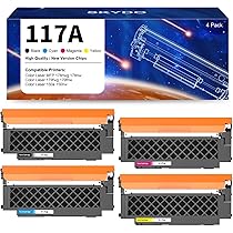 4-Pack 117A Compatible Toner Cartridges Replacement For Hp 117a W2070a Color Laser 150nw Mfp 179fnw 178nw 150a 178nwg 179fwg 179 178 150 W2071a W2072a W2073a Black Cyan Yellow Magenta - View #4