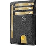 Portafoglio Uomo Slim - Piccolo Portafoglio Sottile Uomo RFID - Porta Carte di Credito con Taschina per Soldi e Confezione Re
