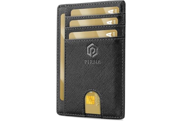 PIRNA Portefeuille Fin pour Homme | Porte-Cartes de crédit Minimaliste avec Blocage RFID – Portefeuille léger avec boîte Cadeau